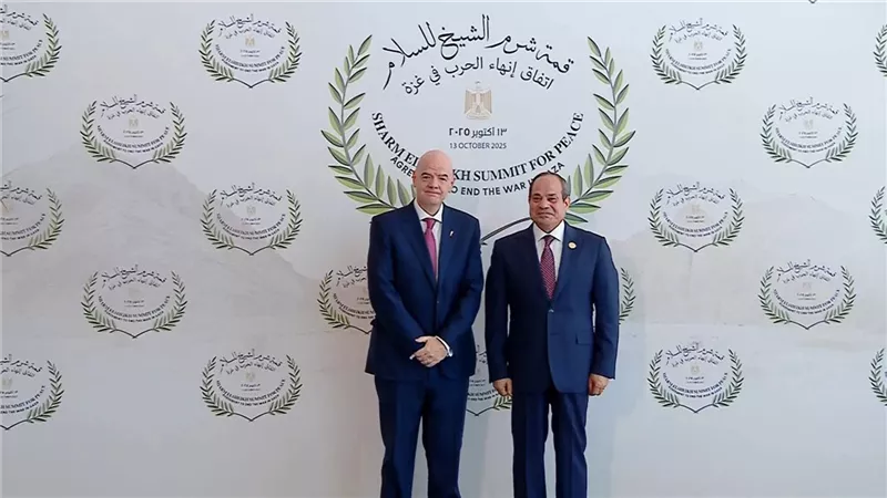 الرئيس السيسي يستقبل رئيس الفيفا إنفانتينو خلال 