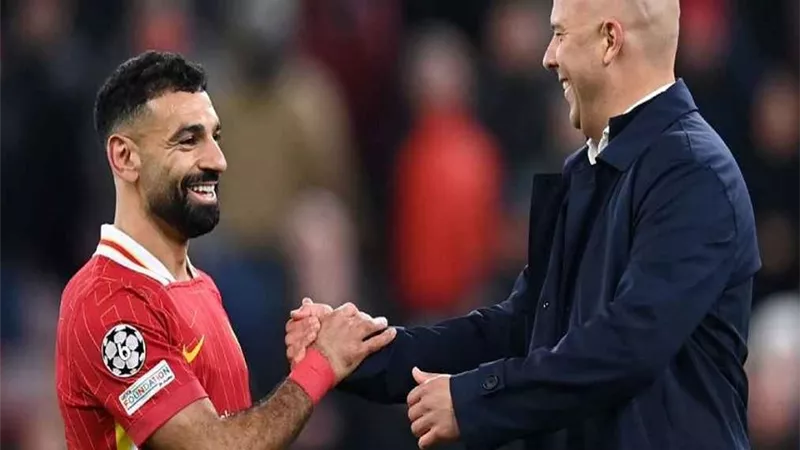 سلوت: محمد صلاح كان محظوظًا أمام ولفرهامبتون وسعيد ببعض اللحظات